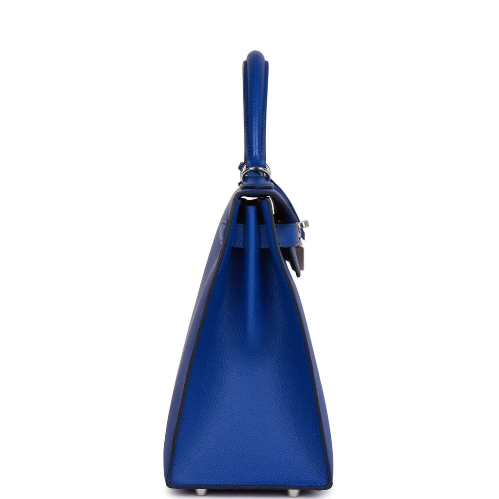 Hermes Bleu Royal Epsom Sellier Kelly 28cm Palladium Hardware