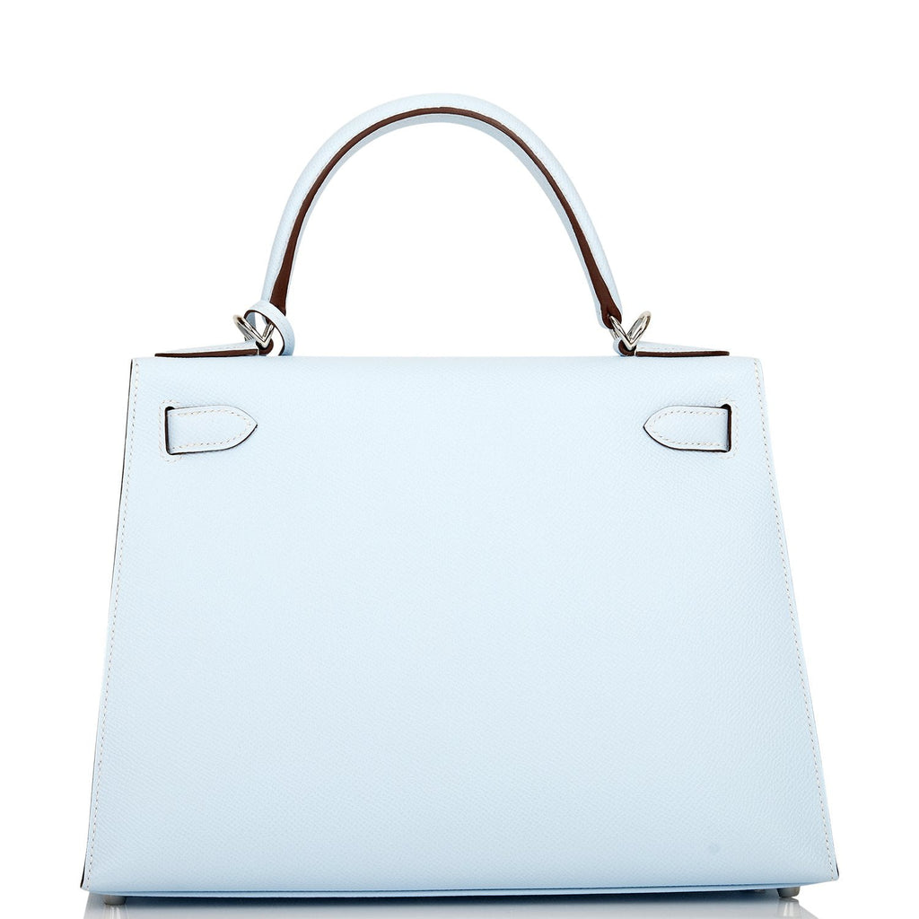 Hermes Kelly bag 28 Sellier Blue atoll Epsom leather Silver