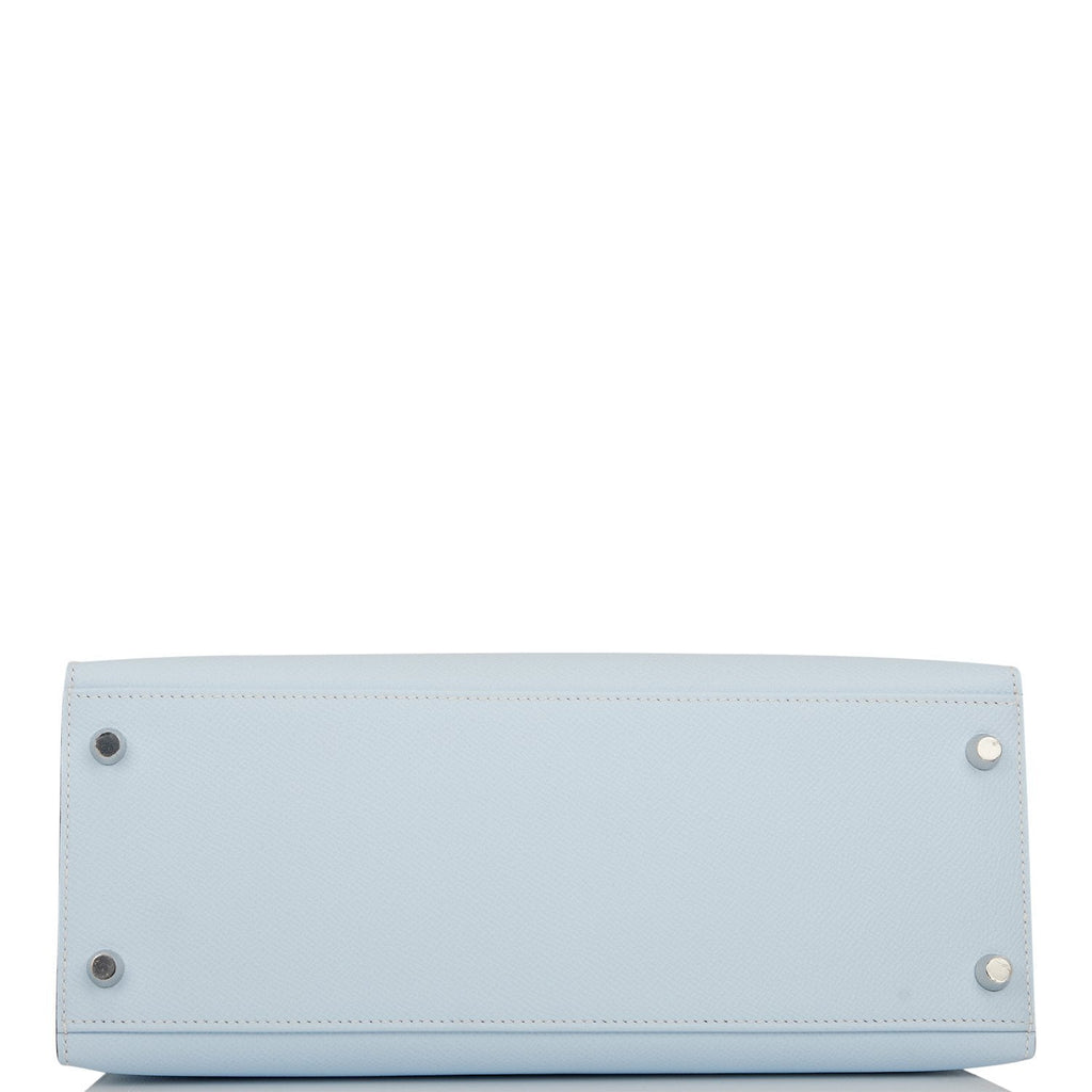 Hermès Kelly 25 Bleu Saphir Sellier Ostrich Palladium Hardware PHW