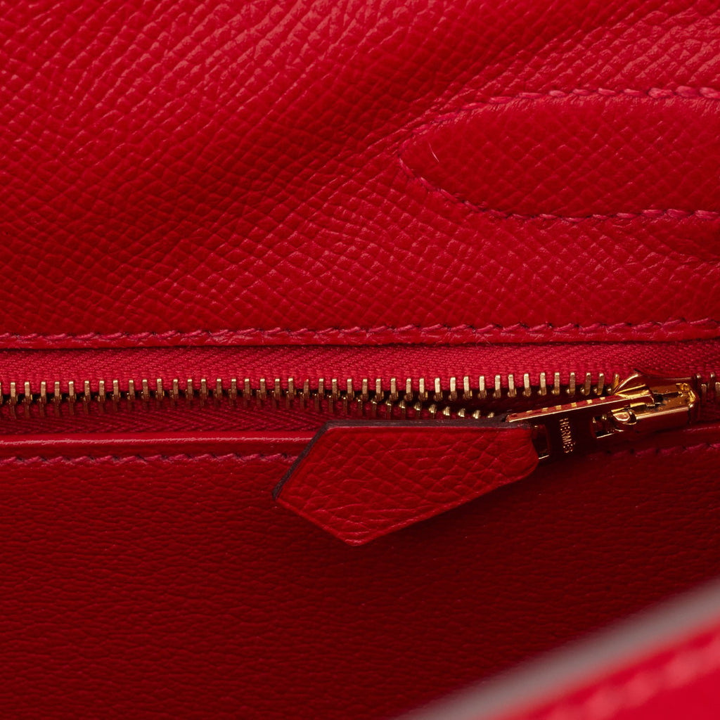 Hermès Kelly bag 25 Sellier . Rouge Casaque