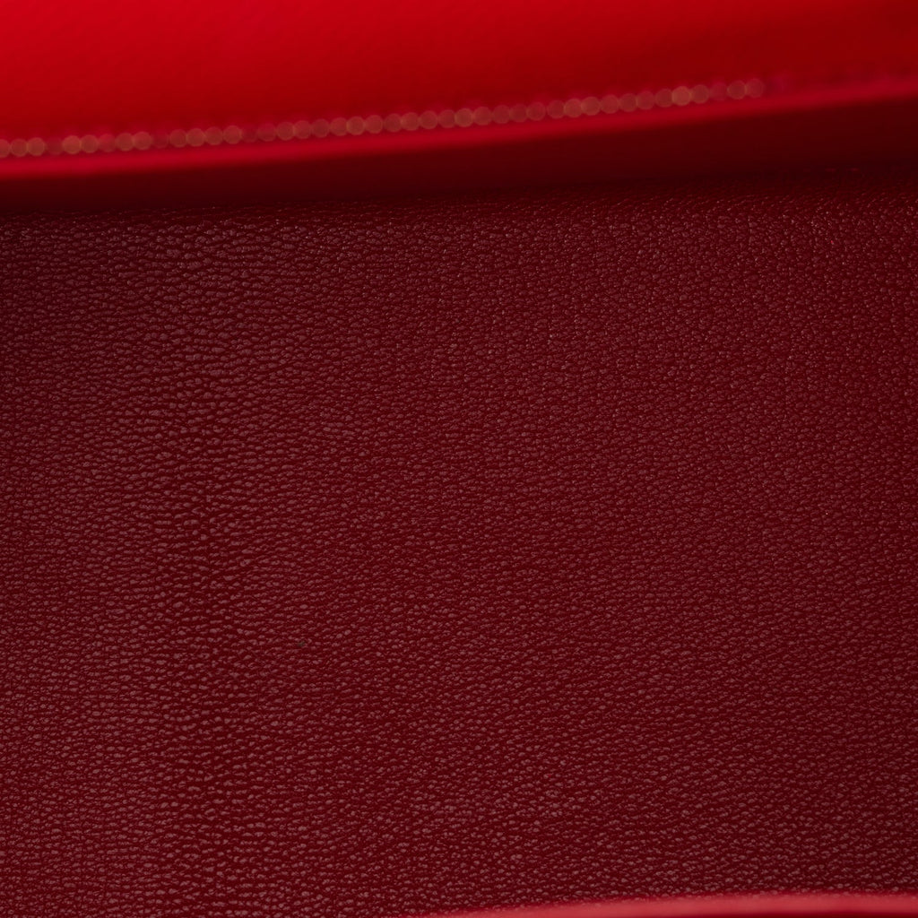 Hermes Kelly Sellier 32 Rouge Casaque Epsom Gold Hardware