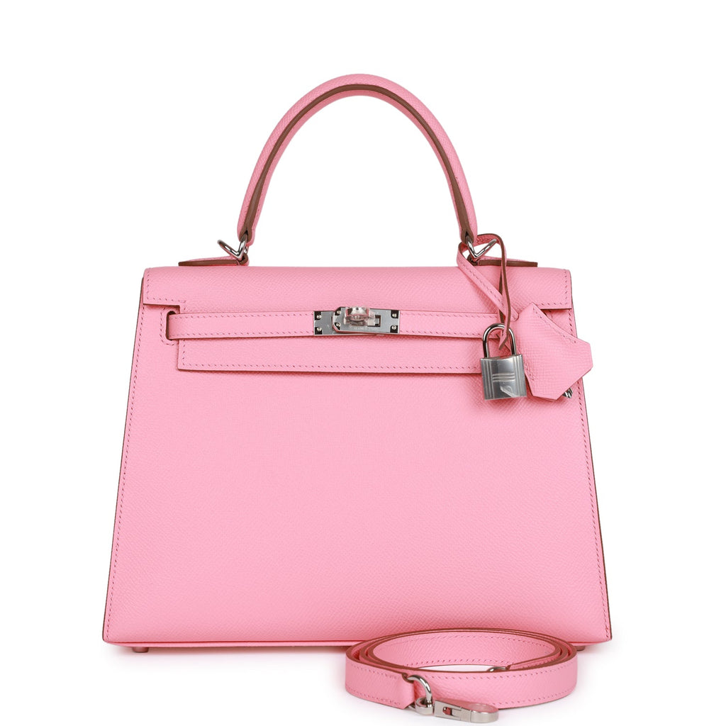 Hermes Kelly Sellier 25 Rose Confetti Epsom Palladium Hardware – Madison  Avenue Couture