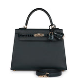 Hermes Kelly Sellier 25 Vert Rousseau Madame and Shiny Niloticus Crocodile Touch Gold Hardware