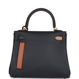 HERMES Swift Colormatic Kelly Retourne 25 Caban Black Chai Gold