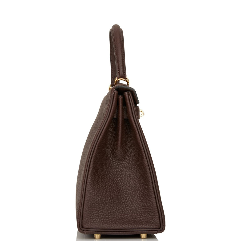 Chocolate Retourne Kelly 28cm in Box Calf Leather with Gold Hardware, 2008, Holiday Handbags & Accessories, 2020