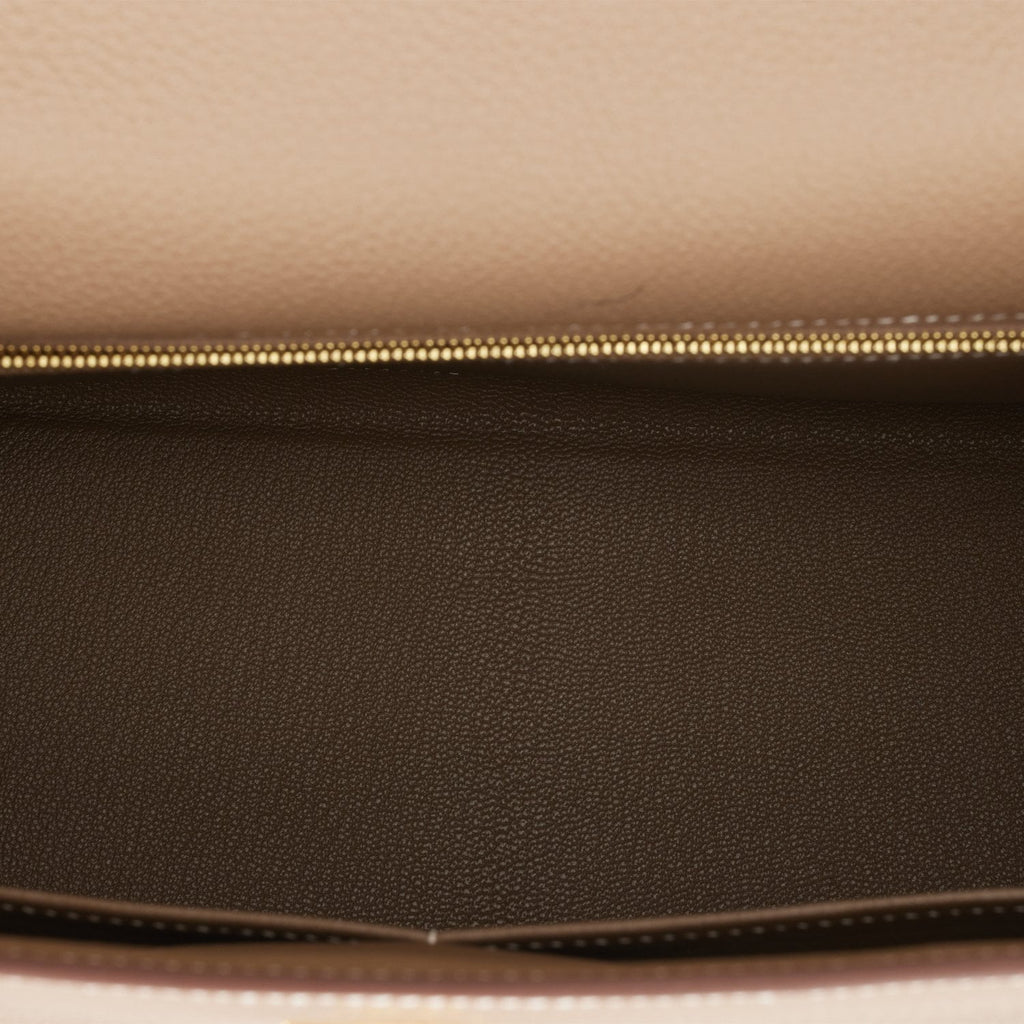 Hermès Kelly 32 Etoupe Gold Hardware - Designer WishBags