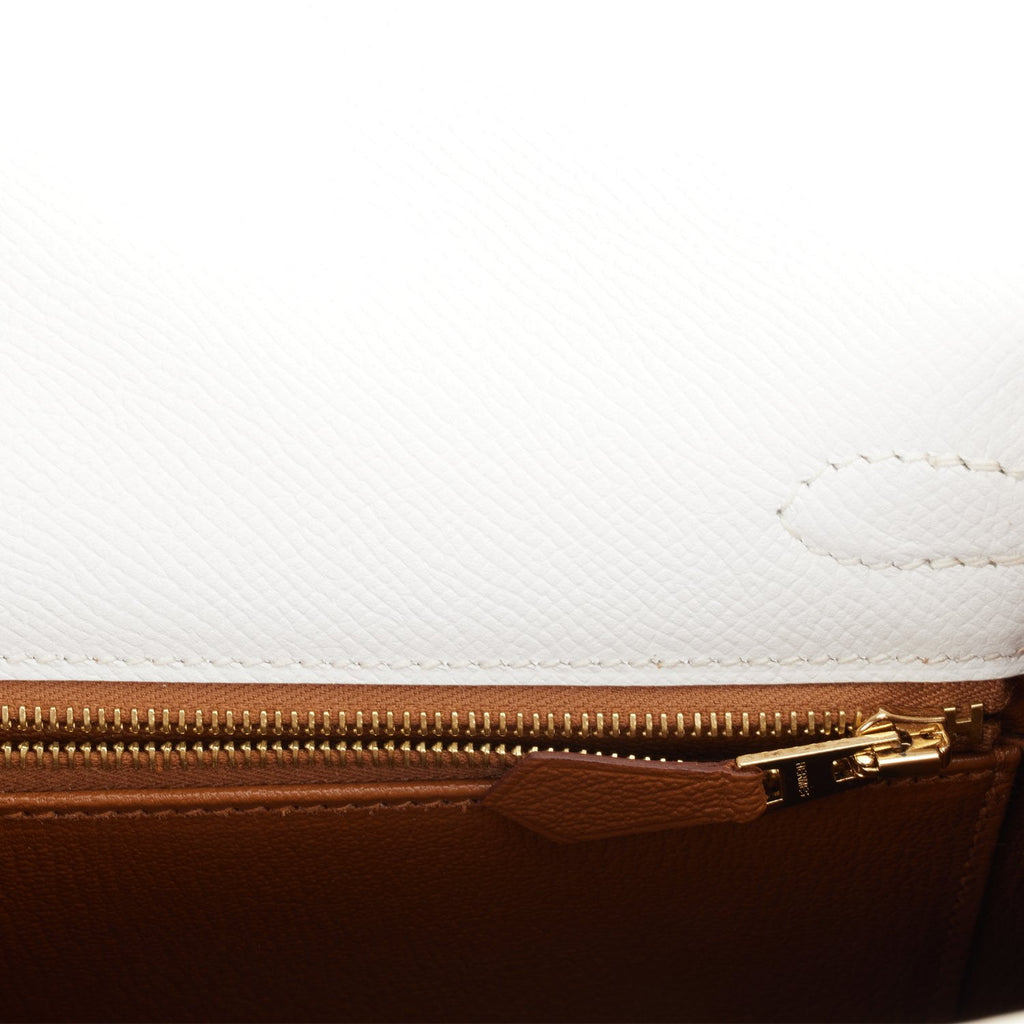 Hermès Hermes Nata Verso Epsom Kelly Sellier 28 Phw White Leather  ref.744105 - Joli Closet