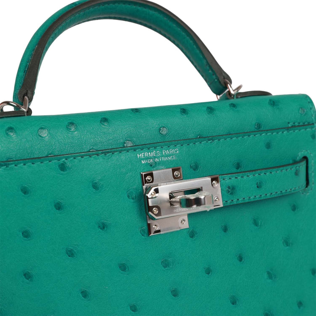 Krisdayantilemos using #Hermes so kelly 22 turquoise ostrich & toile with  palladium hardware - limited edition (hermes…