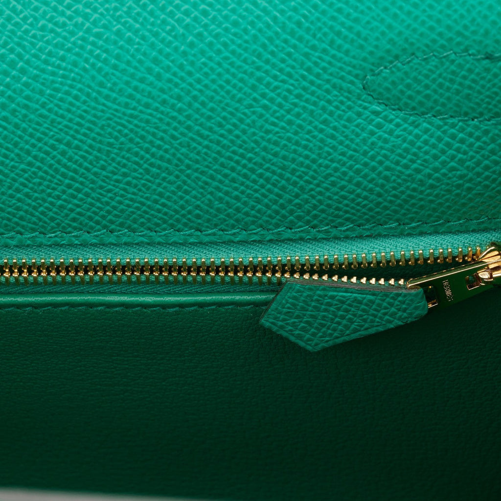 Hermès Kelly 28 Vert Jade Sellier Alligator Mississippi Lisse Palladium  Hardware PHW