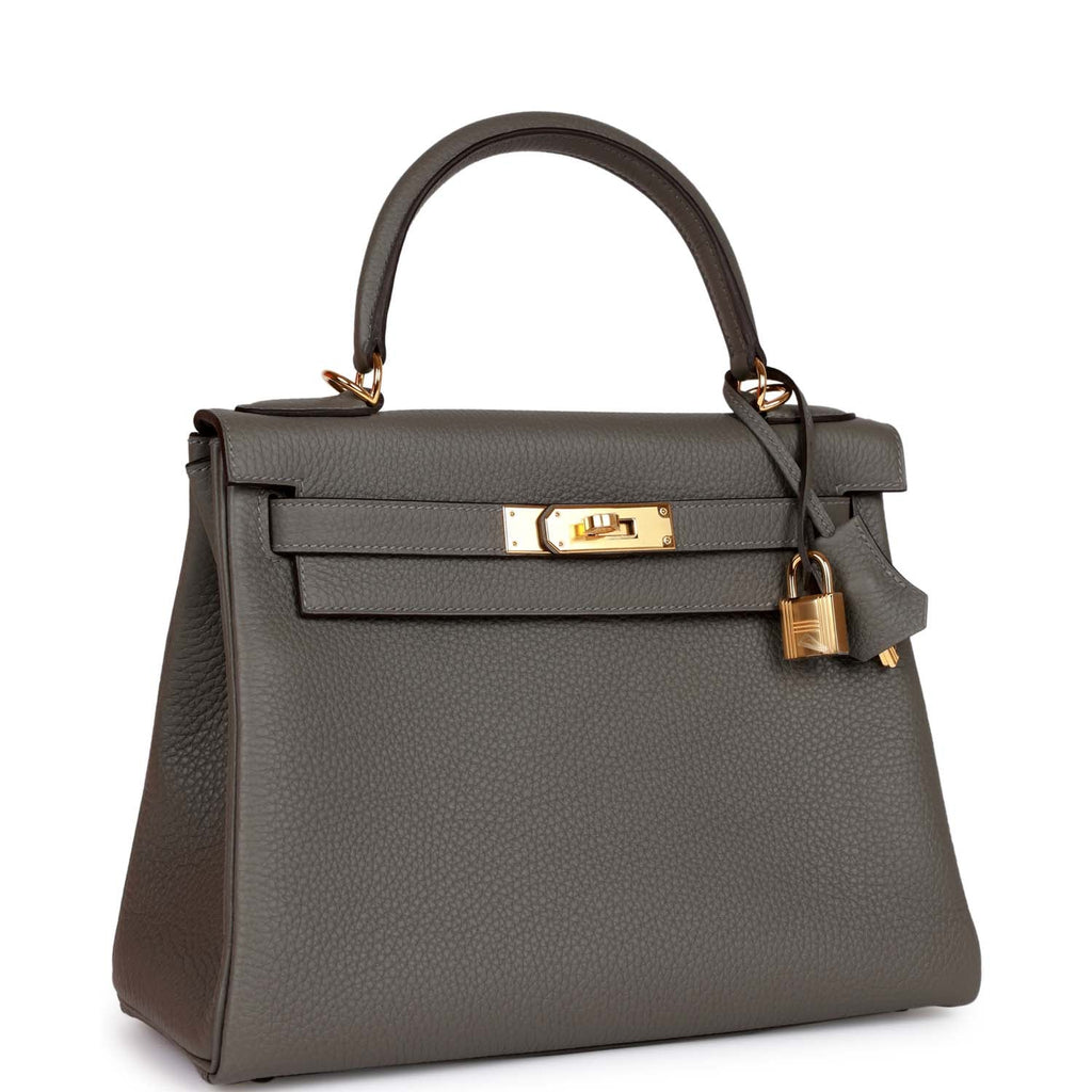 Sold at Auction: Hermes Clemence Leather Kelly Retourne 28 GHW