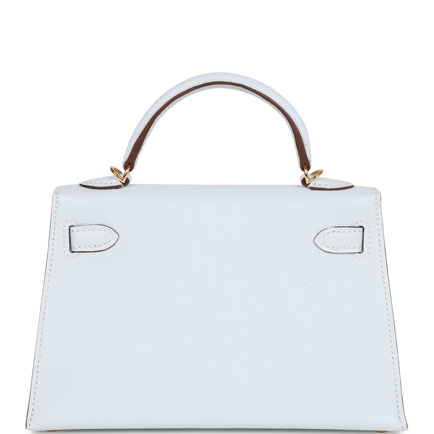 Porte-clés Hermès Béarn En Cuir Chevre Bleu Brume - Modèle U - Occasion Bon état