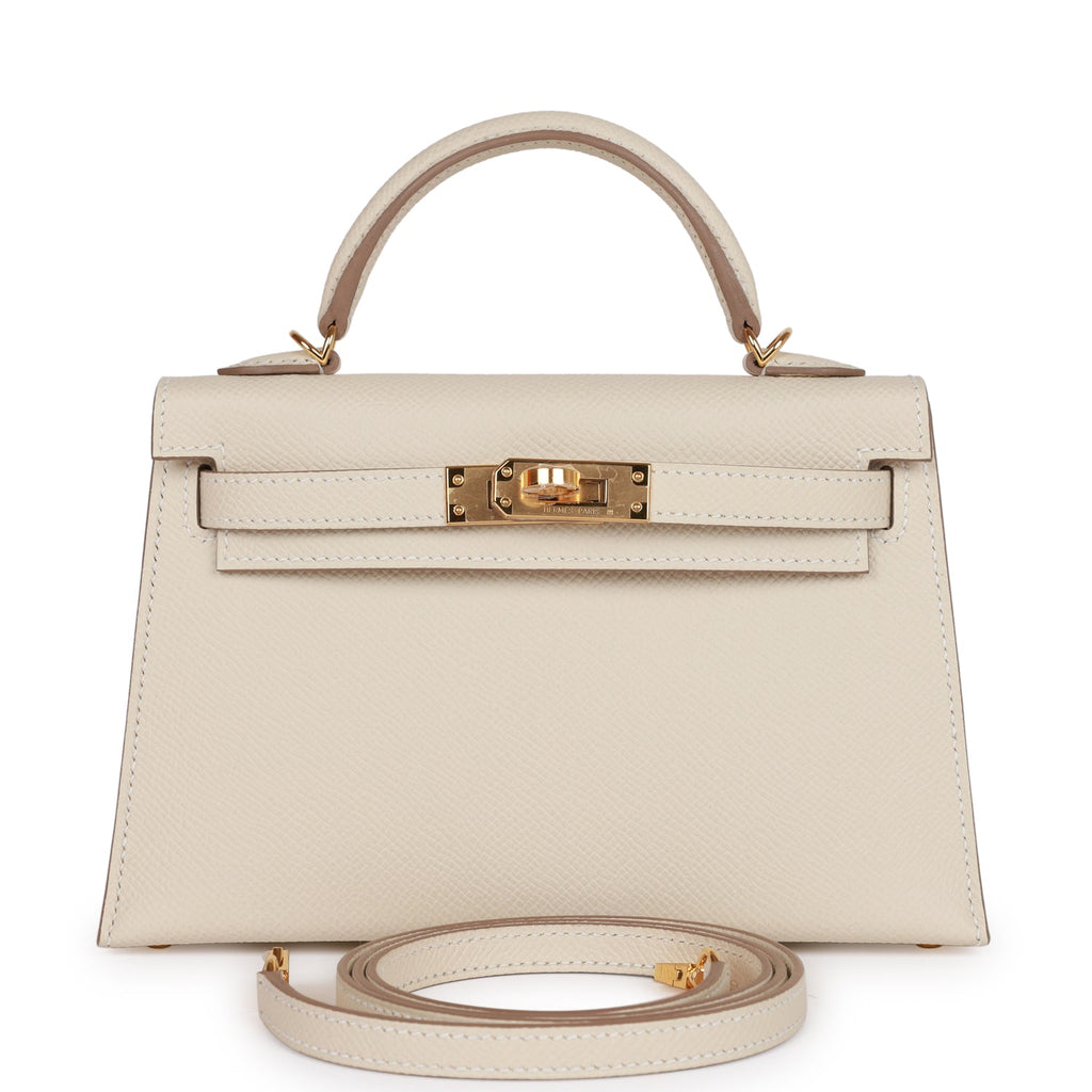 Hermes Kelly Mini Sellier Bag 20 Bi-Color Gold/Nata Epsom Leather