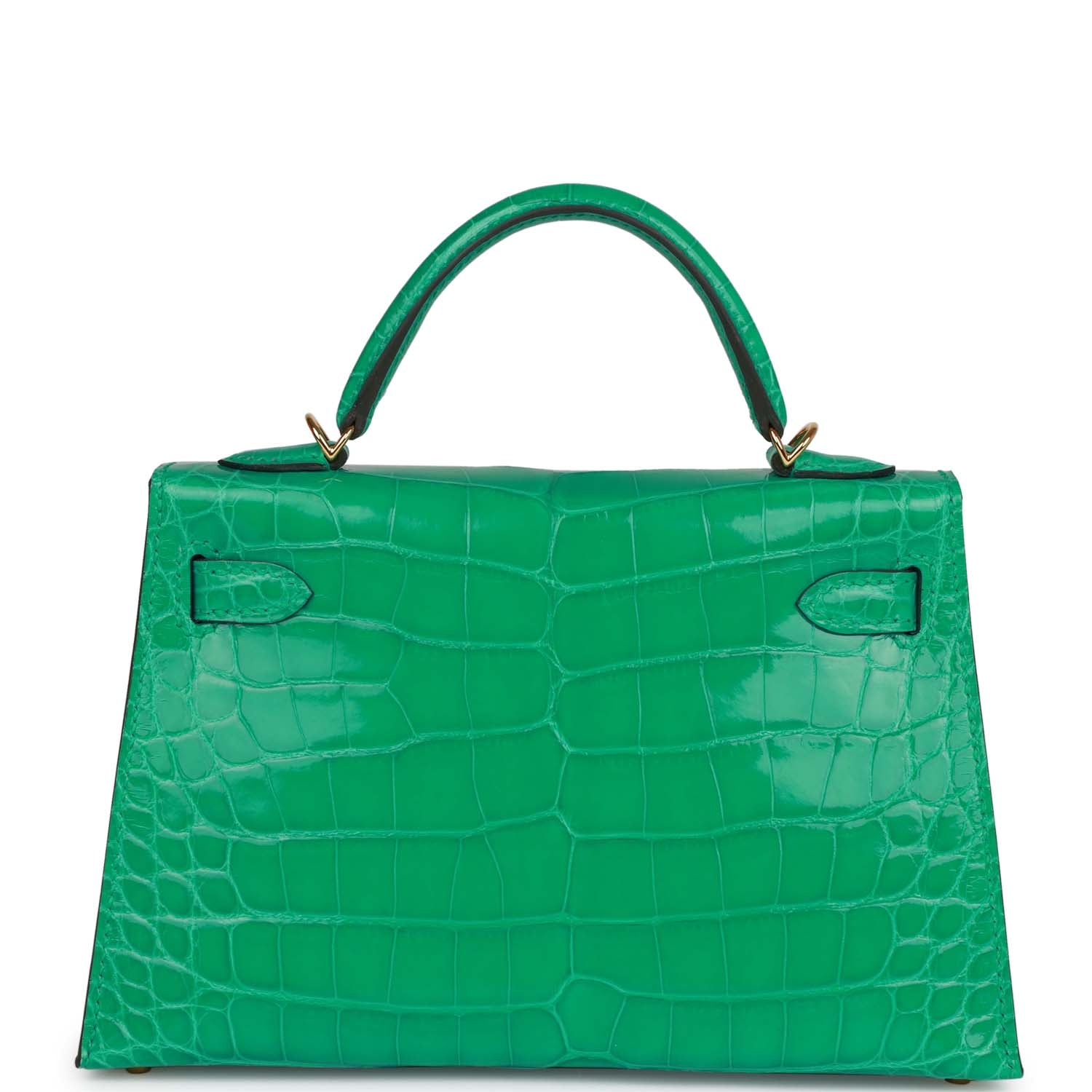 Hermes Kelly Sellier 20 Vert Jade Shiny Alligator Gold Hardware ...