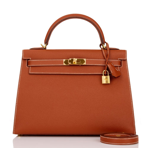 Hermes Kelly Sellier 32 Sienne Epsom Gold Hardware