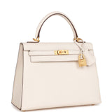 Hermes HSS Kelly Sellier 25 Anemone and Lime Chevre Brushed Gold
