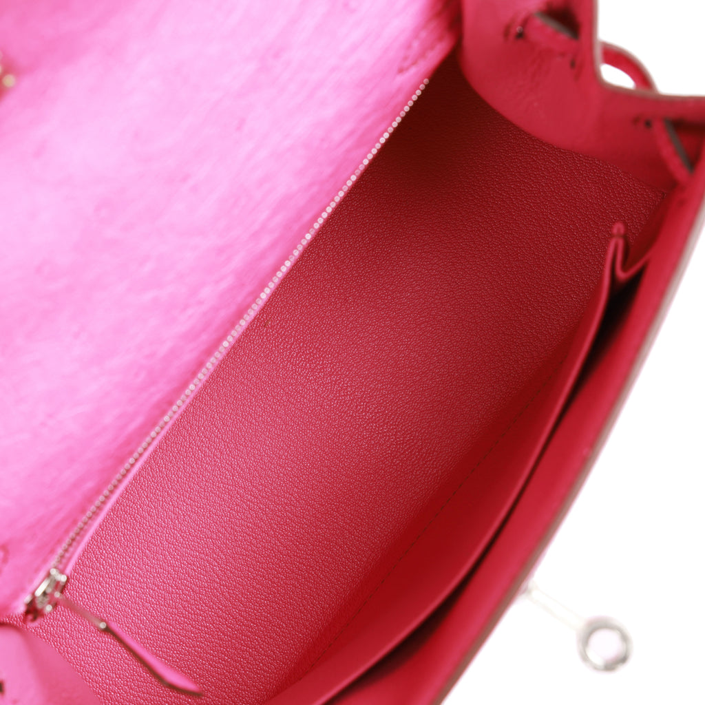 Hermès Kelly 25 Capucines/Fuschia Chèvre With Silver Hardware - AG