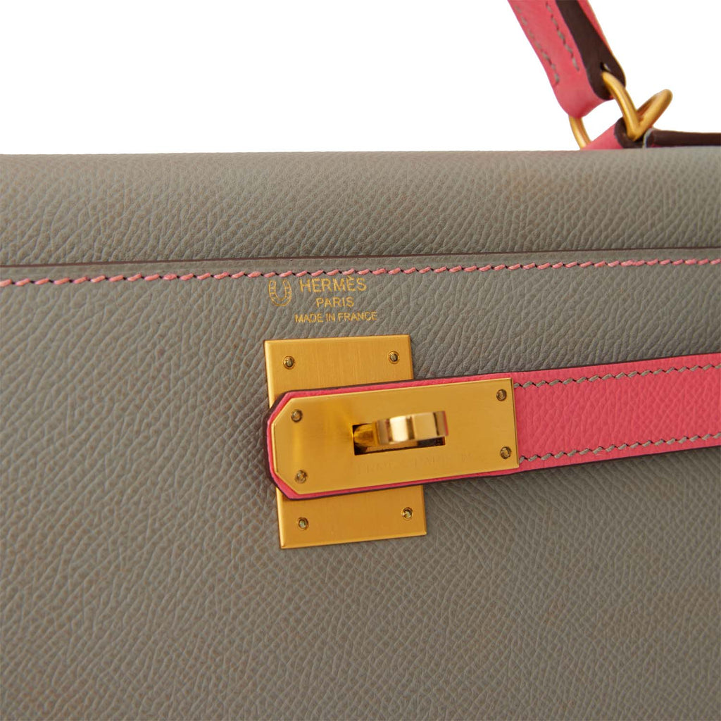 Brand new Hermes kelly 28 Gris Mouette and Rose Azalee BGHW Sold – Ruelamode