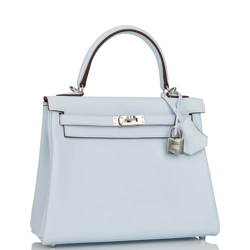 Hermes Kelly Retourne 25 Bleu Brume Swift Palladium Hardware