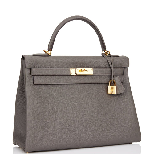 Hermes Kelly Retourne 32 Etain Togo Gold Hardware