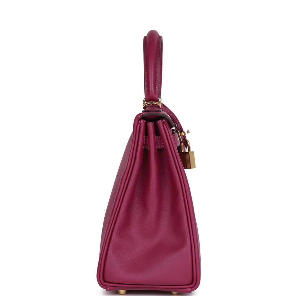 Hermes Kelly Handbag Anemone Swift with Gold Hardware 25