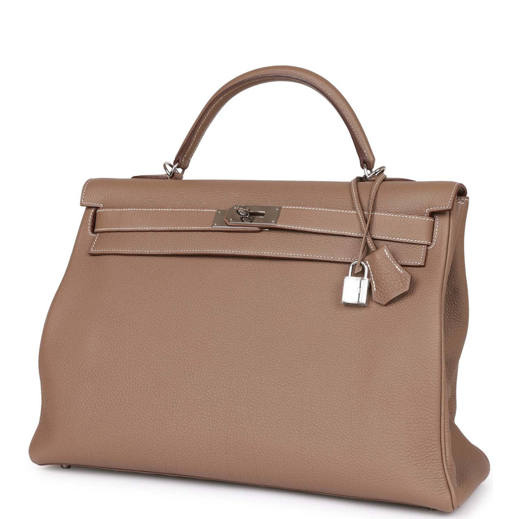 Hermès Clemence Kelly Retourne 40 - Brown Handle Bags, Handbags