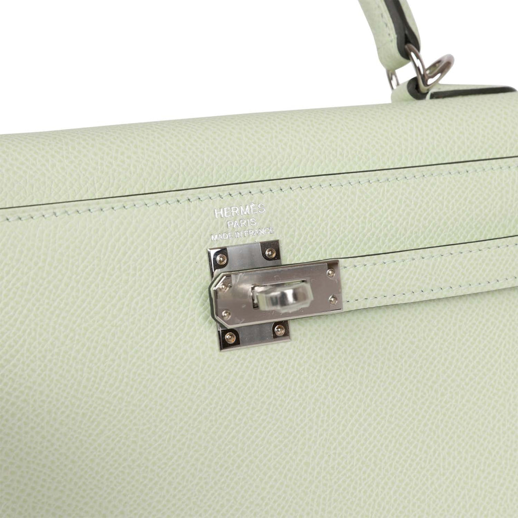 Hermes Birkin Sellier bag 25 Vert fizz Epsom leather Silver hardware