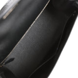 Pre-owned Hermes Kelly Sellier 28 Black Epsom Palladium Hardware