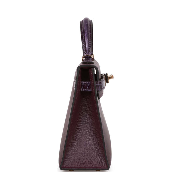 Hermes Kelly 20 Cassis and Amethyst Madame and Shiny Alligator Touch P ...
