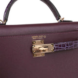 Hermes Kelly 20 Cassis and Amethyst Madame and Shiny Alligator Touch Permabrass Hardware