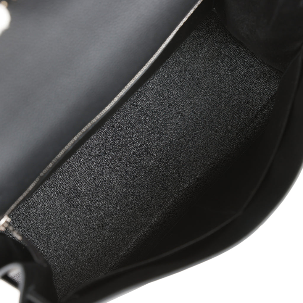 Hermès Kelly A Dos Hac Black Togo With Silver Hardware - AG