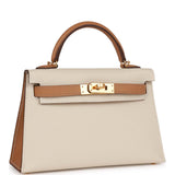 Hermes Special Order (HSS) Kelly Sellier 20 Craie and Biscuit Epsom Gold Hardware