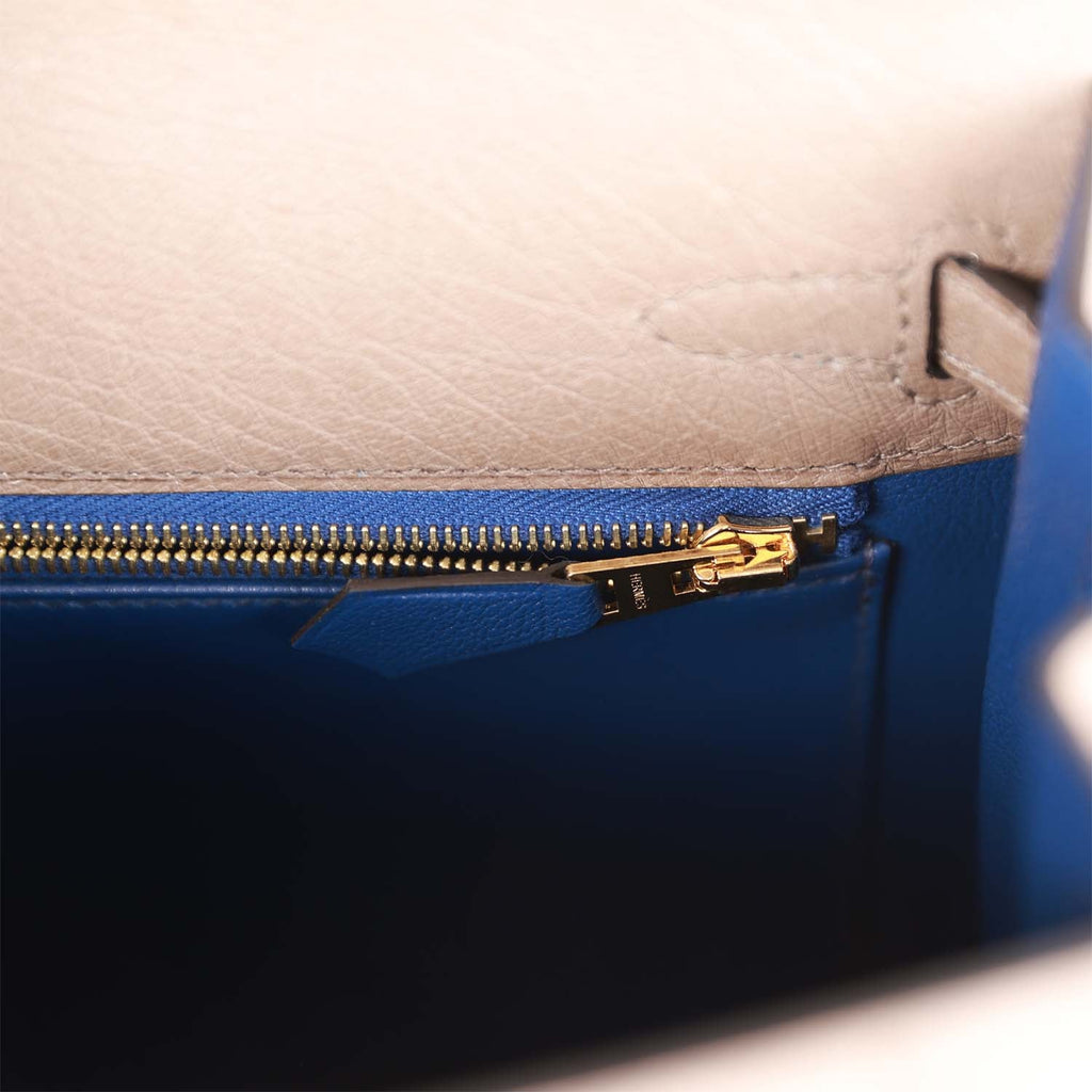 Hermes HSS Kelly 25 Gris Asphalt Verso Ostrich Brushed Gold Hardware –  Madison Avenue Couture