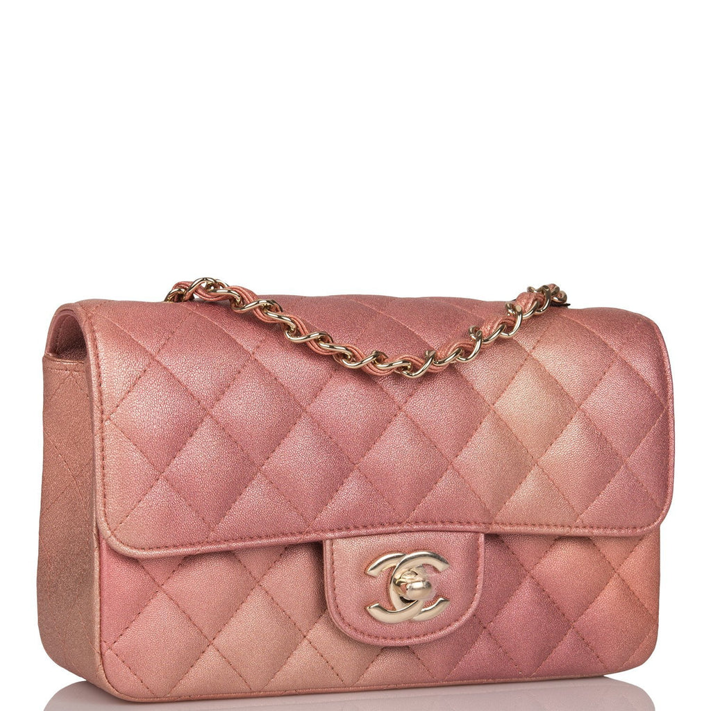 Chanel Ombre Pink Quilted Lambskin Rectangular Mini Classic Flap Bag Light Gold  Hardware – Madison Avenue Couture