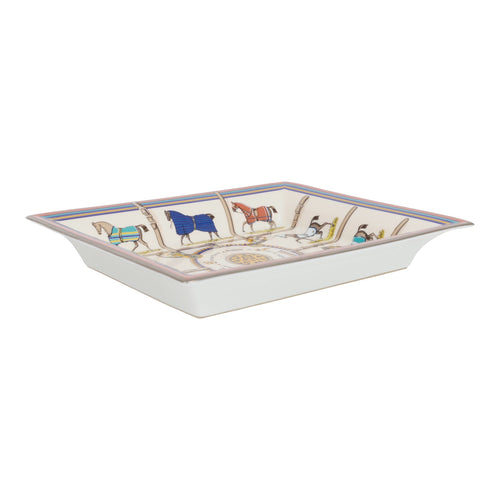 Hermes "Couvertures Et Tenues De Jour" Porcelain Change Tray