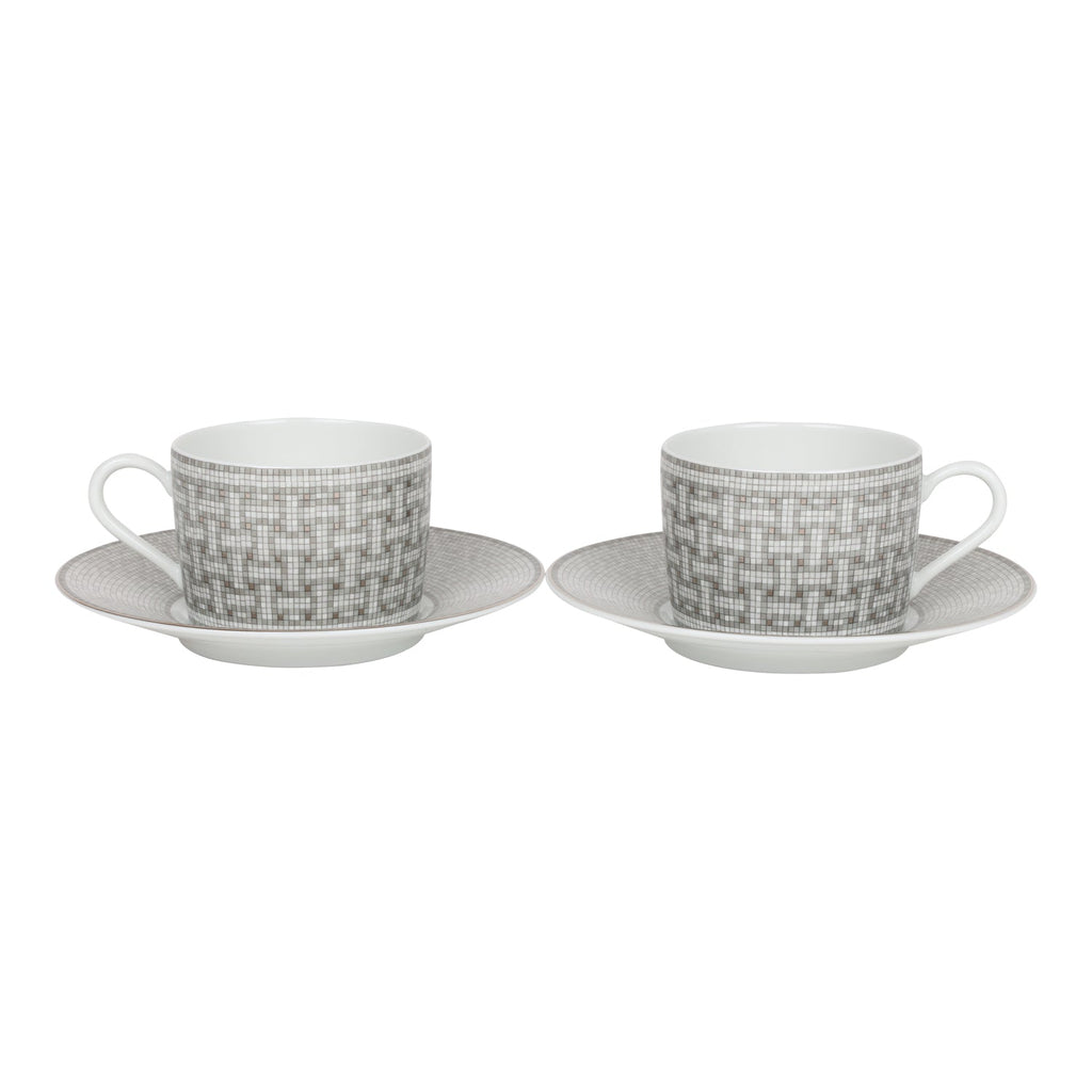 Hermes Classic Mosaique au 24 Platinum Tea cup & Saucer – MAISON de LUXE