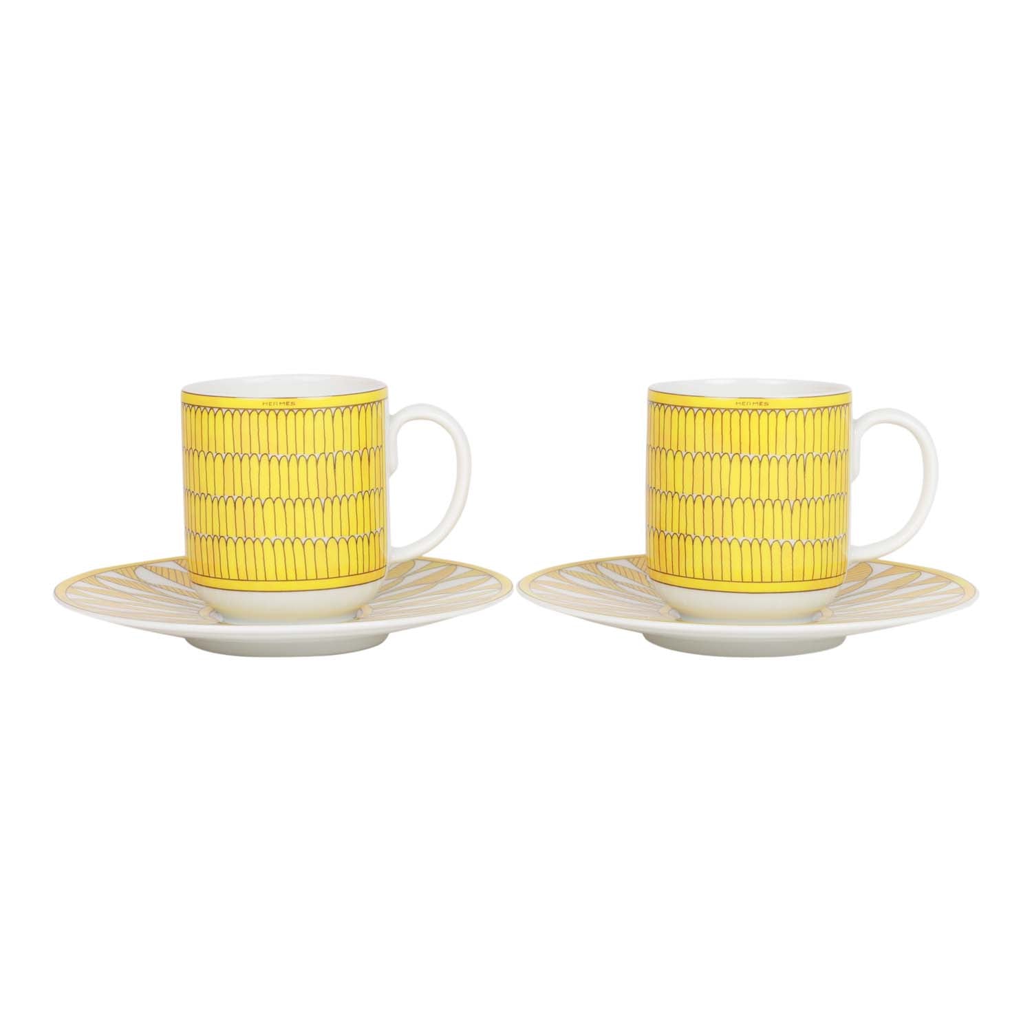Hermes "Soleil D'Hermes" Coffee Cup and Saucer Set Madison Avenue Couture