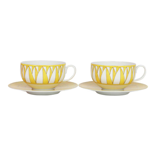 Hermes "Soleil D'Hermes" Breakfast Cup and Saucer Set