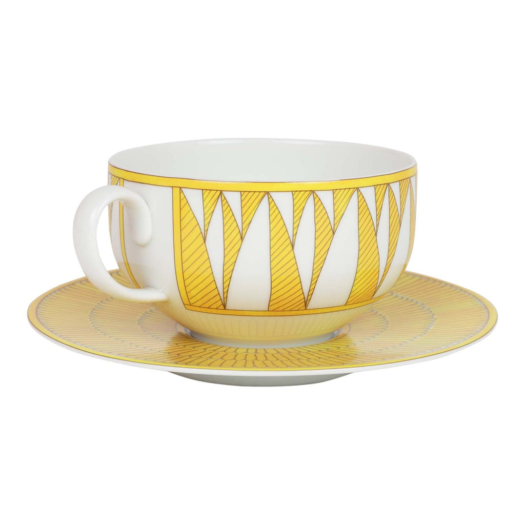 Hermes "Soleil D'Hermes" Breakfast Cup and Saucer Set