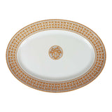 Hermes "Mosaique Au 24" Gold Porcelain Oval Large Platter