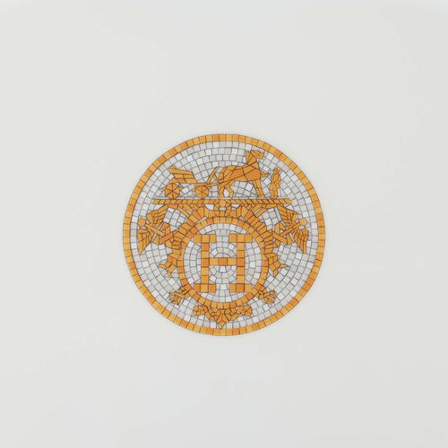 Hermes "Mosaique Au 24" Gold Porcelain Oval Large Platter