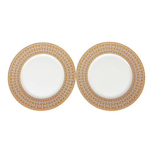 Hermes "Mosaique Au 24" Gold Dinner Plate Set