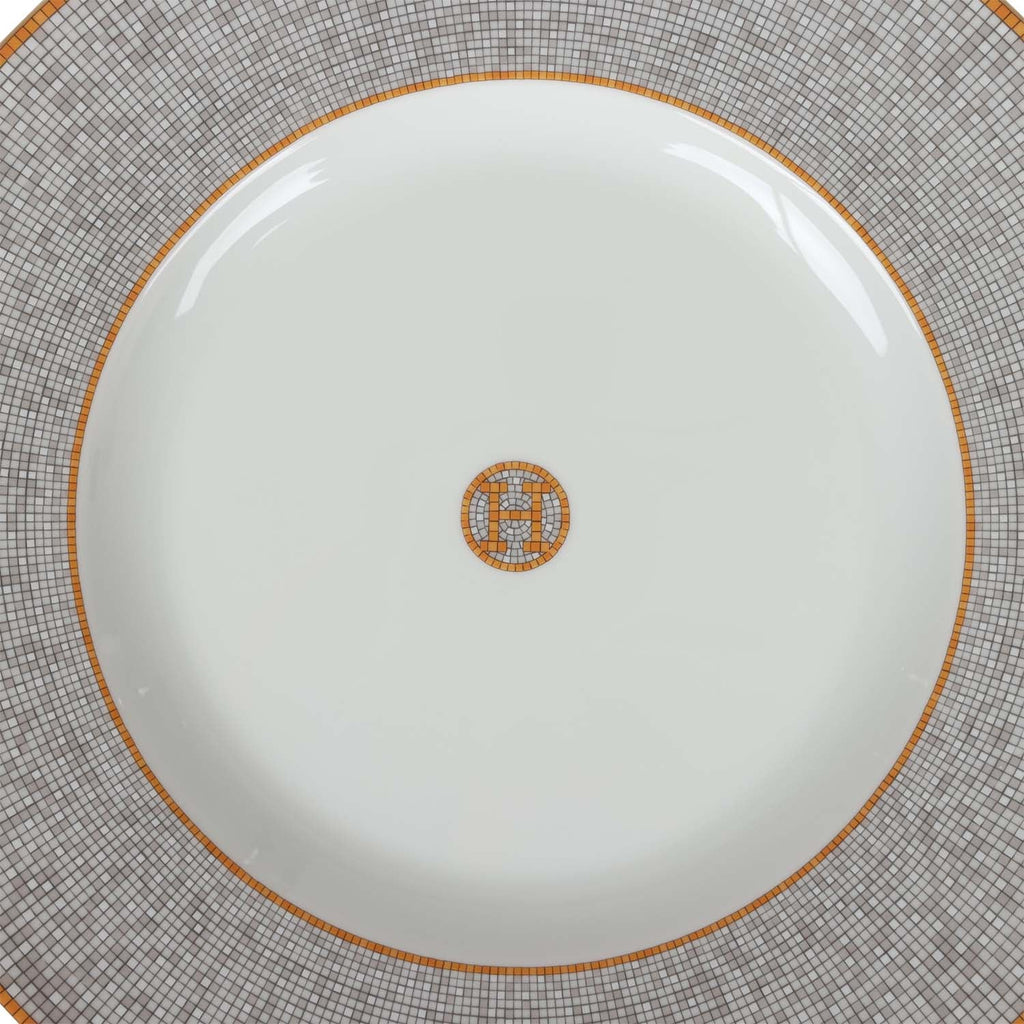 Hermes "Mosaique Au 24" Gold Porcelain Presentation Plate Set