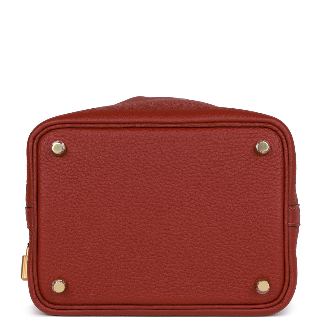 Hermes Picotin Lock 18 Rouge Casaque Clemence Gold Hardware