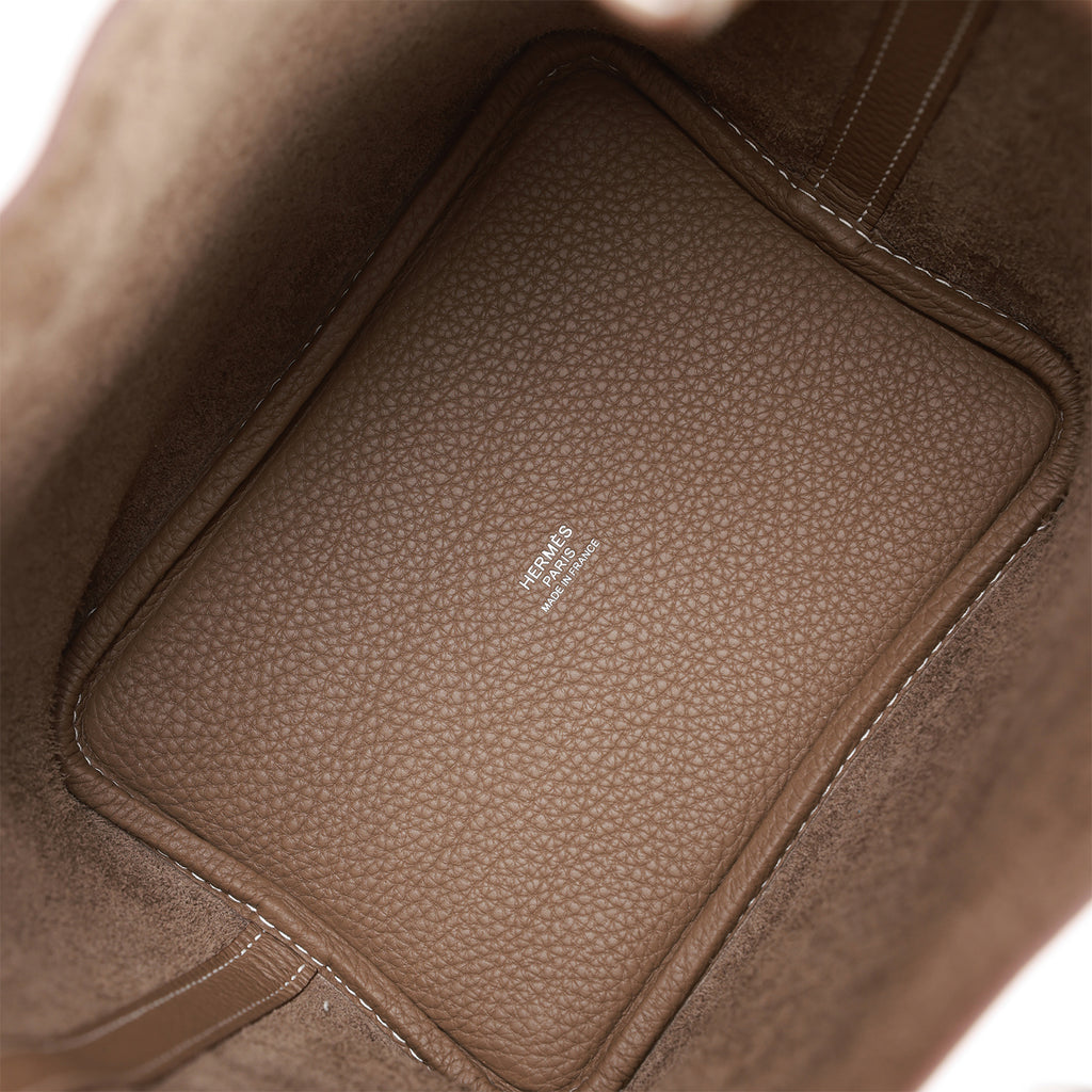 Hermès Picotin 18- Taurillon Clemence- 18 Etoupe with Palladium Hardware  Multiple colors Leather ref.80775 - Joli Closet