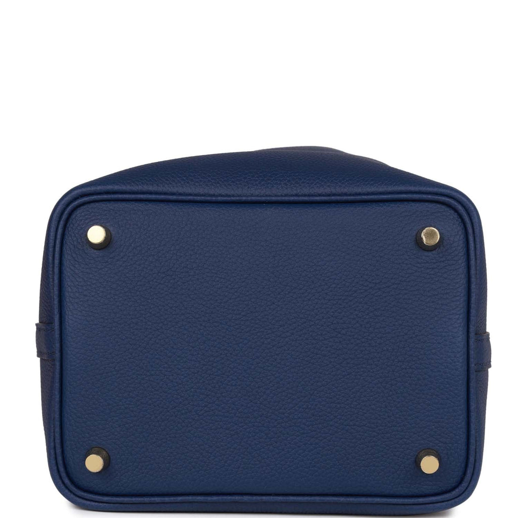 HERMES PICOTIN LOCK TOUCH GM Clemence leather/Swift leather Blue