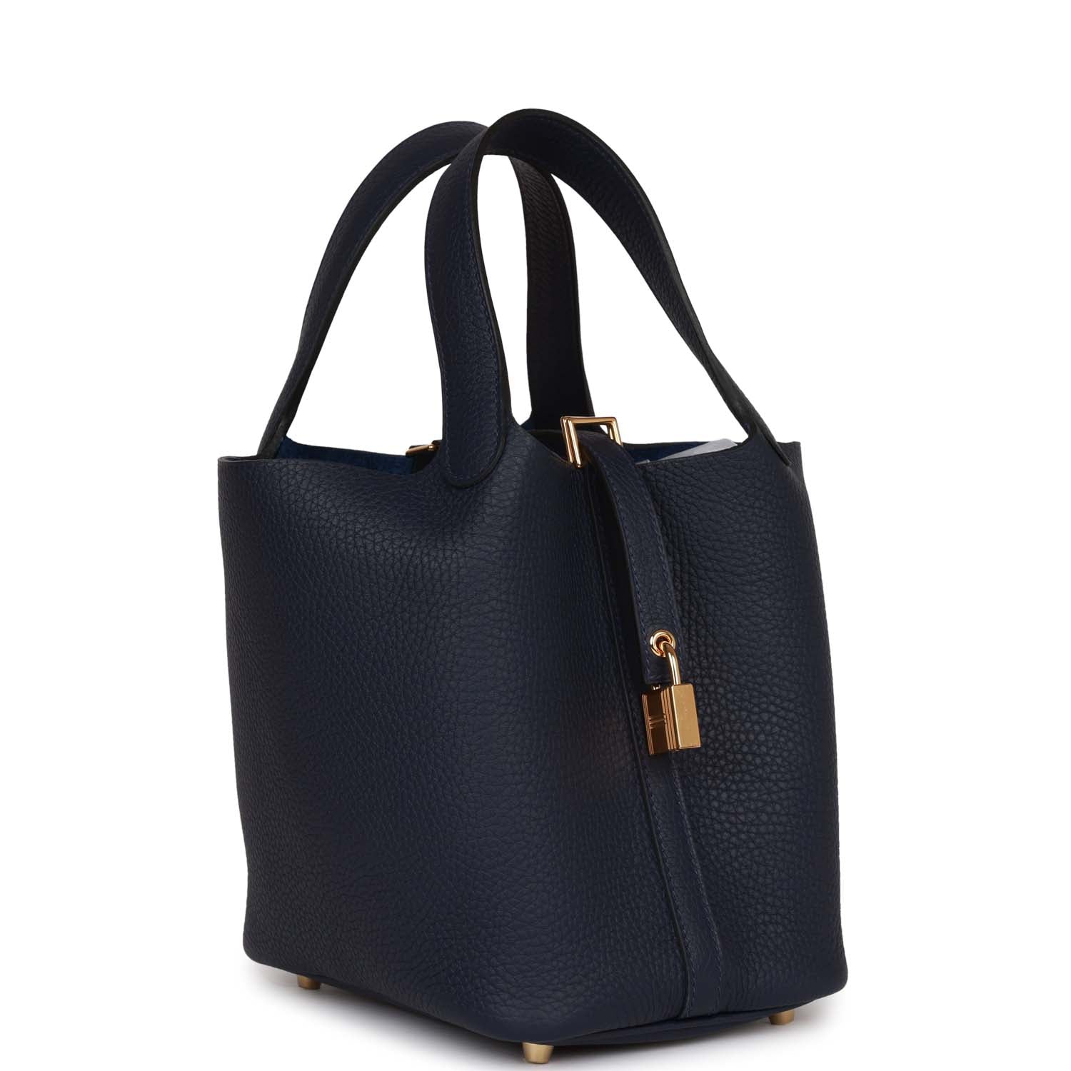 Hermes Picotin Lock 18 Bleu Nuit Clemence Gold Hardware – Madison ...