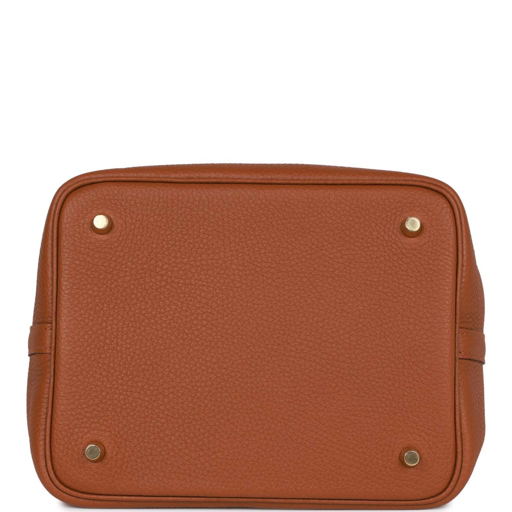 Hermès Picotin Touch 22 Gold Clemence With Croc Handles