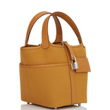 Hermès Picotin Cargo 18 In Caban Toile And Blue Marine Swift With Gold  Hardware