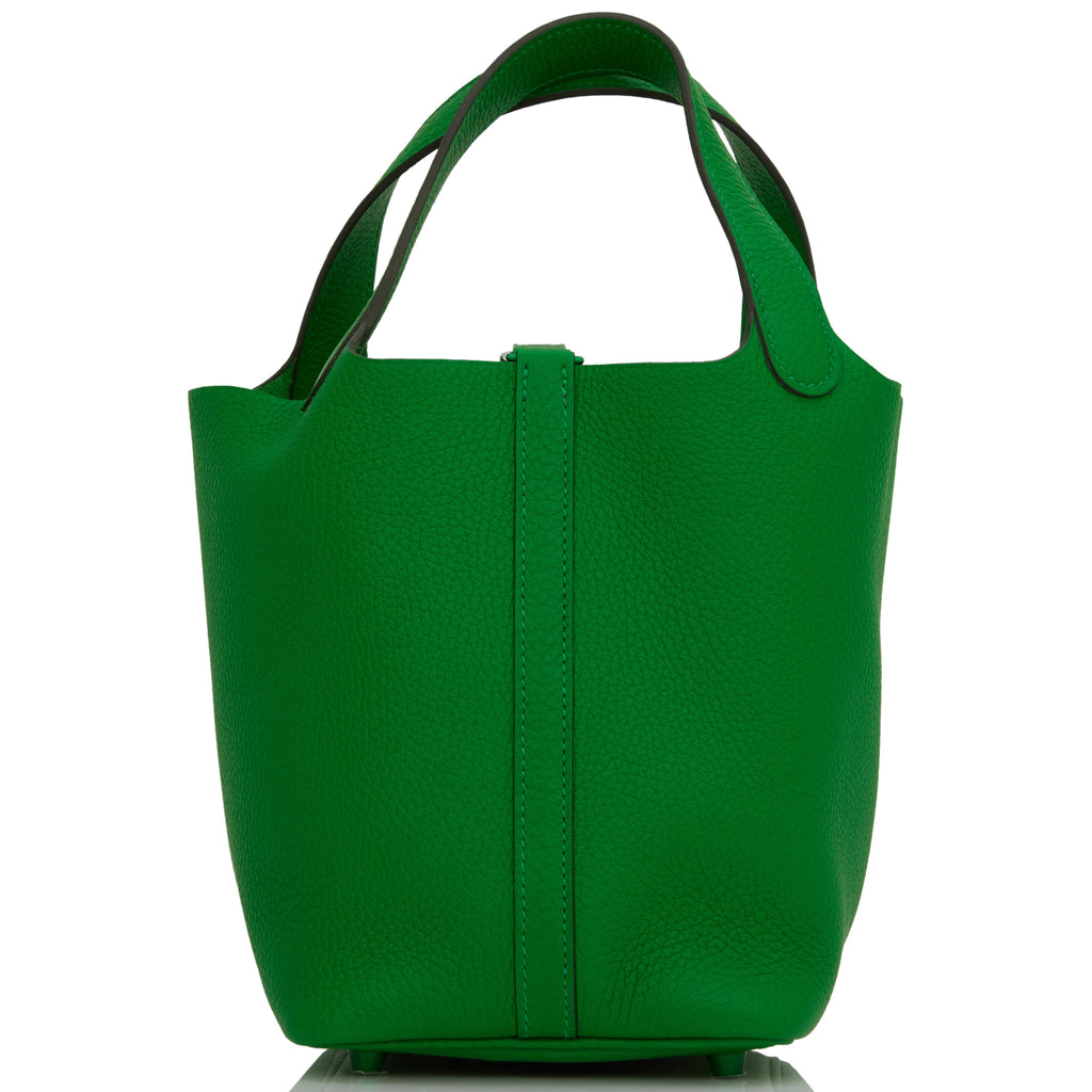 Hermes Monochrome Picotin 18 Bambou Clemence Green Hardware – Madison ...