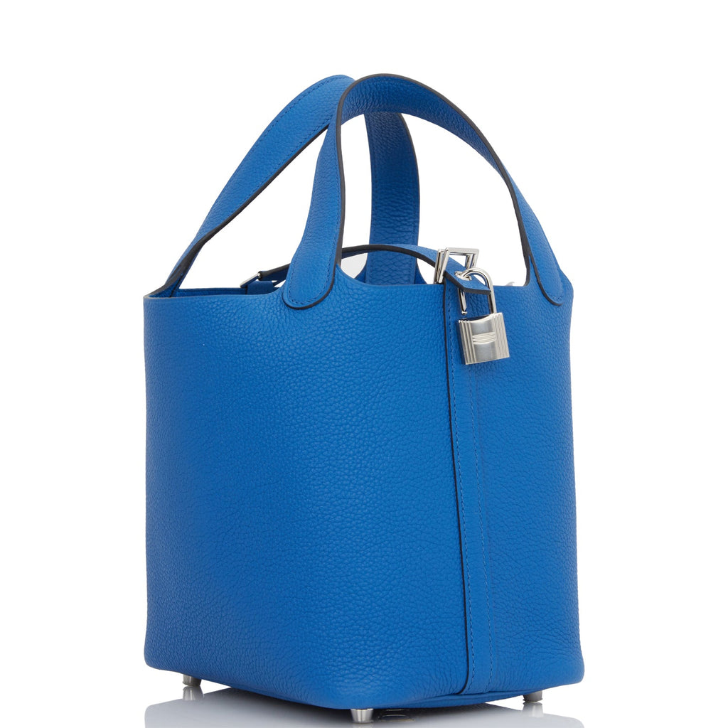 Hermes Picotin Lock 18 Bag Blue Nuit / Blue de France Tote Palladium  Hardware